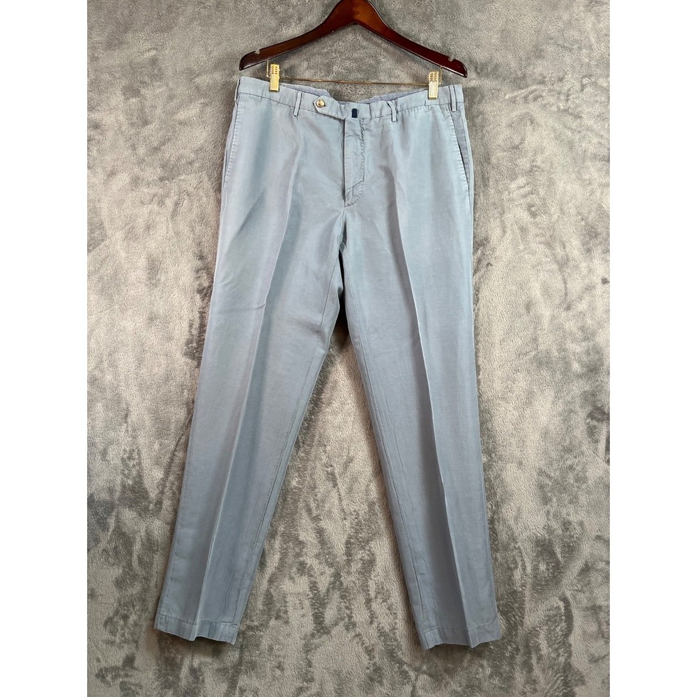 Incotex Pants Mens 38 34x33 Gray Classic Fit Chinolino 5 Pocket Linen Cotton